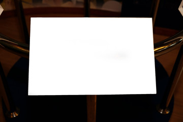 blank billboard in gallery with blur background