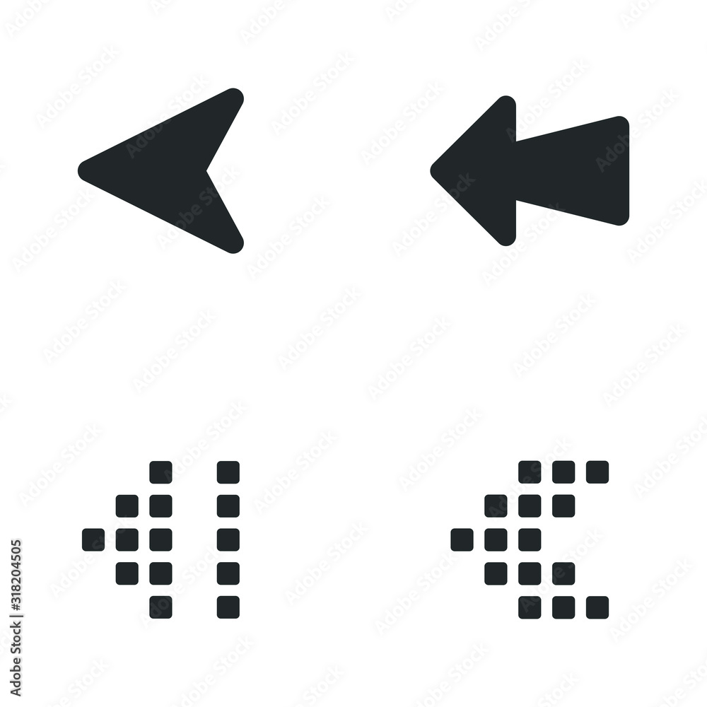 Aufkleber Left black arrows icon template color editable. black arrow symbol vector sign isolated on white background illustration for graphic and web design.
