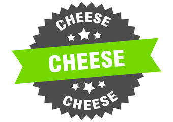 cheese sign. cheese circular band label. round cheese sticker