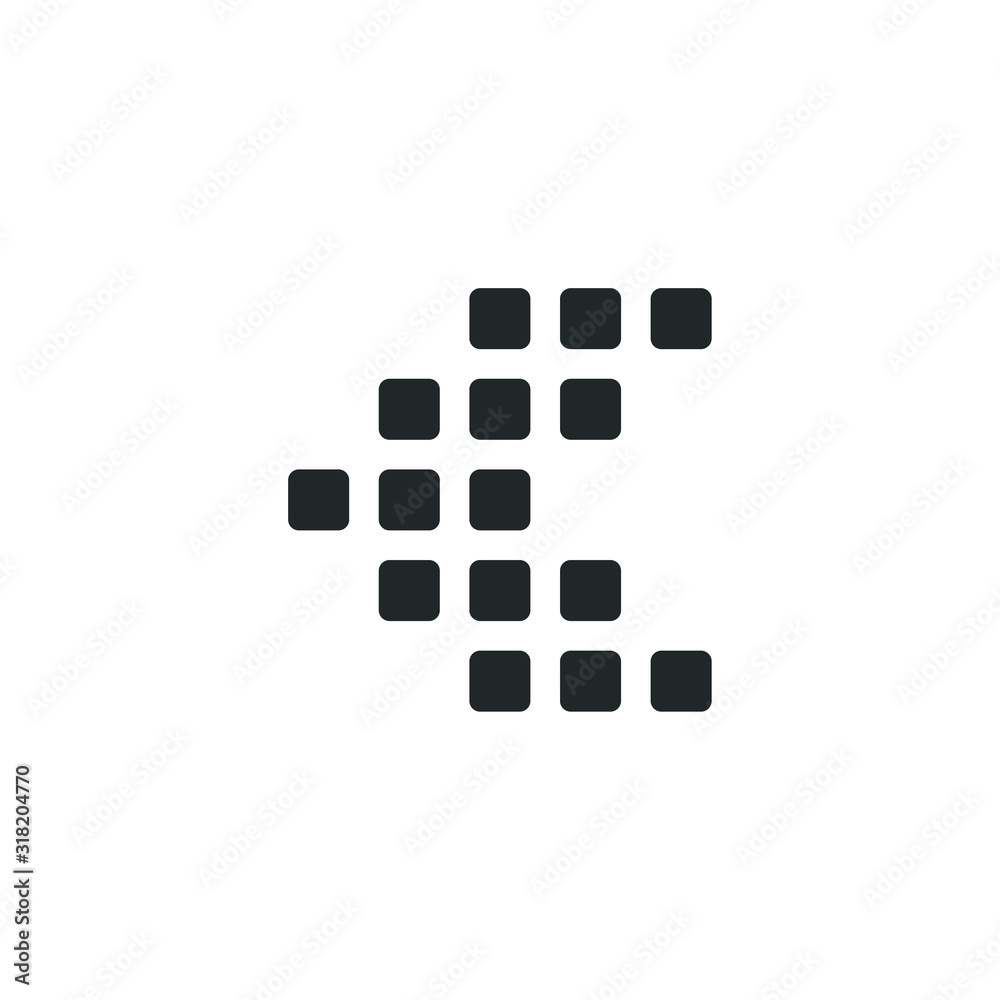 Poster Left black arrows icon template color editable. black arrow symbol vector sign isolated on white background illustration for graphic and web design.