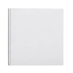 Hard cover square white book, isolated on white