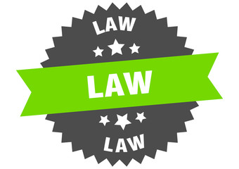 law sign. law circular band label. round law sticker