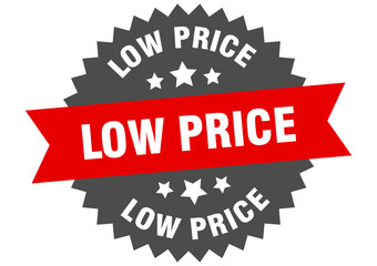 low price sign. low price circular band label. round low price sticker