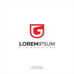 Fototapeta premium G Letter Logo Design with Creative Modern Trendy Typography and Reds Colors Design