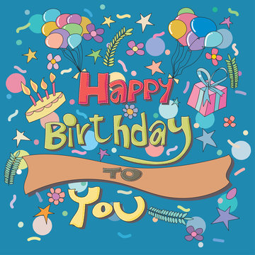 Happy Birthday vector design for greeting cards and poster design template for birthday celebration. 