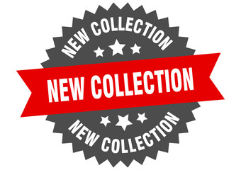 new collection sign. new collection circular band label. round new collection sticker