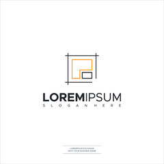 Obraz premium Letter P logo icon Construction Line Design Template Elements