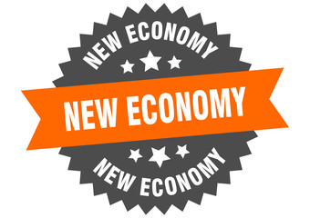 new economy sign. new economy circular band label. round new economy sticker