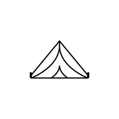 tent, forest, camping tent line icon on white background