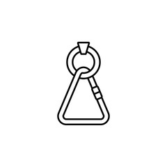 carbine, equipment, hook, carabineer line icon on white background