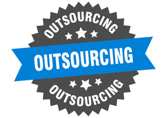 outsourcing sign. outsourcing circular band label. round outsourcing sticker