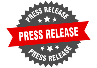 press release sign. press release circular band label. round press release sticker