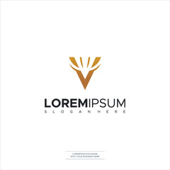 Letter V logo Design Template Elements