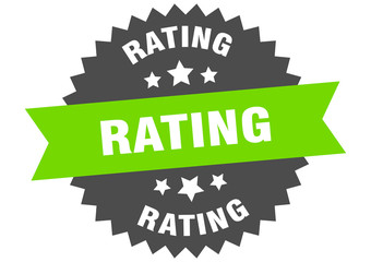 rating sign. rating circular band label. round rating sticker