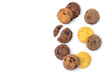 homemade cookies on white background