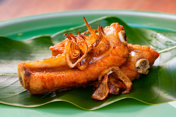 Delicious Chinese cuisine, onion and pork ribs