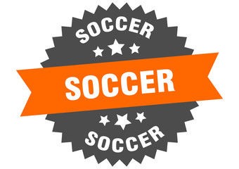 soccer sign. soccer circular band label. round soccer sticker