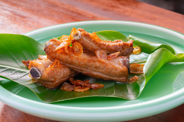 Delicious Chinese cuisine, onion and pork ribs