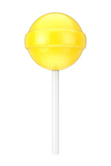 Sweet Candy Yellow Lollipop. 3d Rendering