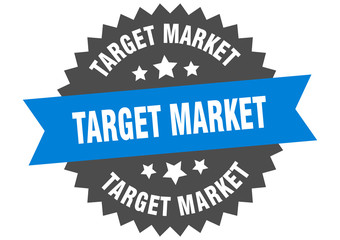 target market sign. target market circular band label. round target market sticker