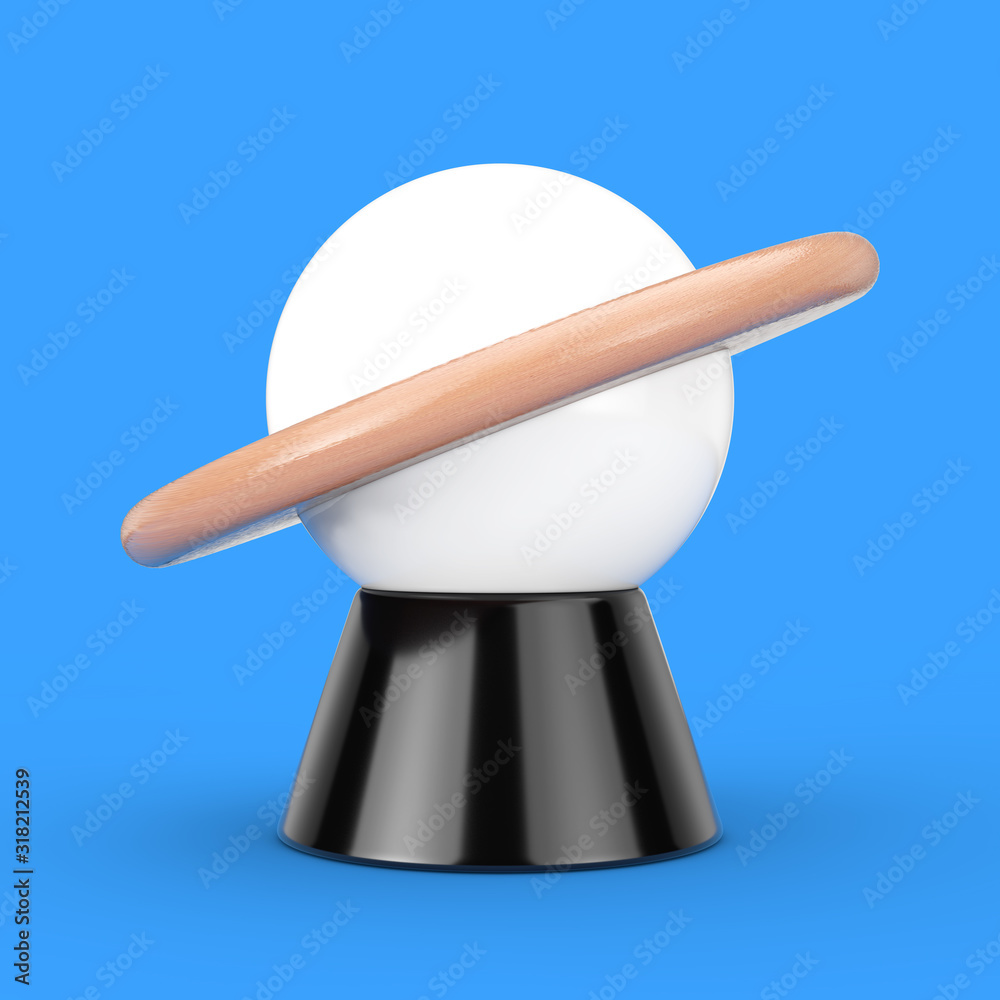 Aufkleber desk night lamp in shape of abstract planet. 3d rendering