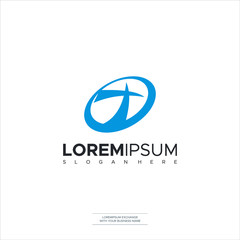 Letter T the cross of the church Vector Logo Icon Template Elements