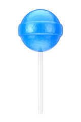 Sweet Candy Blue Lollipop. 3d Rendering