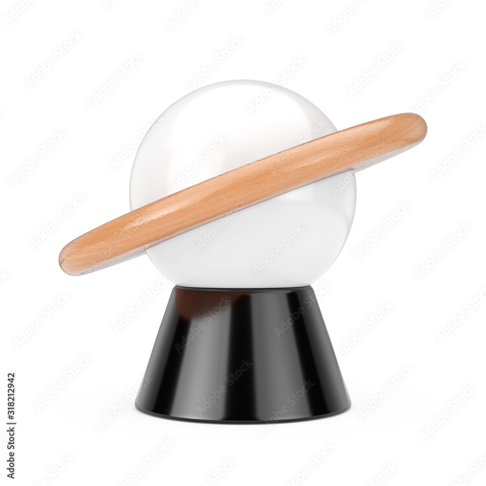 Aufkleber Desk Night Lamp in Shape of Abstract Planet. 3d Rendering