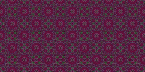 seamless pattern with red flowers