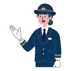 駅員　女性　車掌　解説　説明