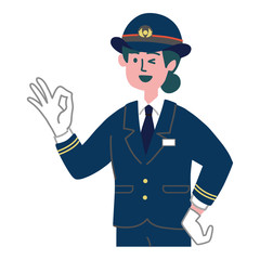 駅員　女性　車掌　OK