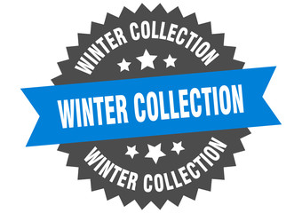 winter collection sign. winter collection circular band label. round winter collection sticker
