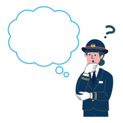 駅員　女性　車掌　考えている