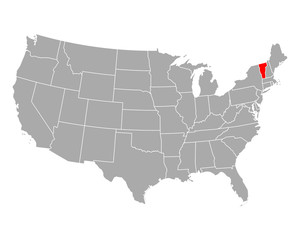Karte von Vermont in USA