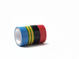 Isolated objects on a white background, a set of colored electrical tape