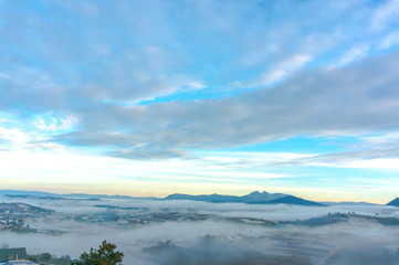 nice landscape ò da lat city, the city in fog and sun
