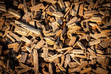 Small Brown Wooden Pieces Pile Background