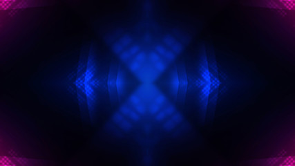 Dark abstract futuristic background. Neon glow, light lines, shapes. UV light.