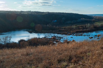 Obraz premium Beautiful view of mountain river in winter