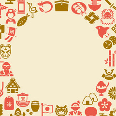 日本のアイコン　フレーム素材