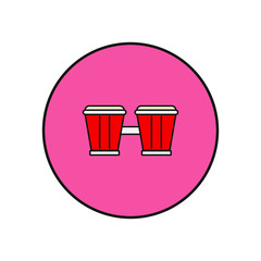 vector icon, musical bongos shape
