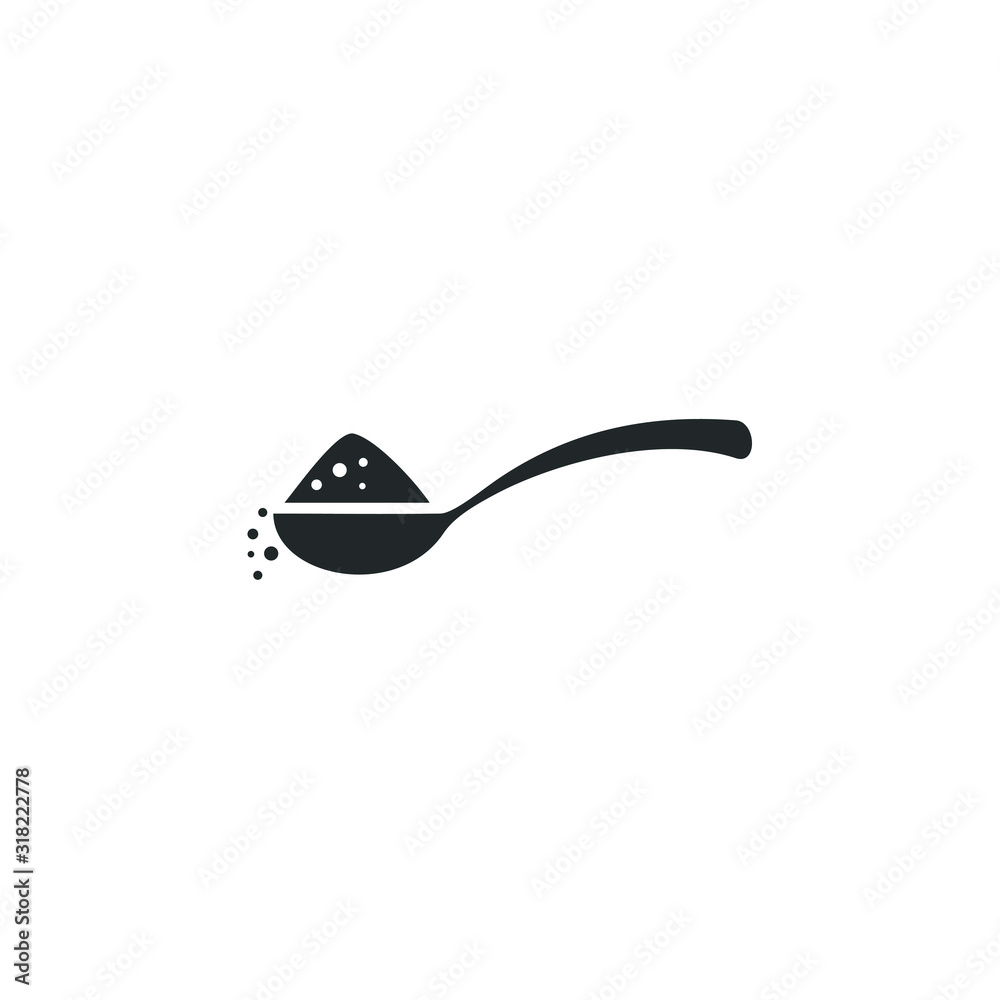Aufkleber spoon with content icon template color editable. tea spoon with sugar, salt, flour or other symbol v