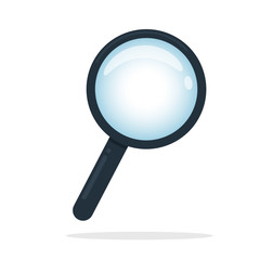 Flat magnifying glass vector Isolate on white background