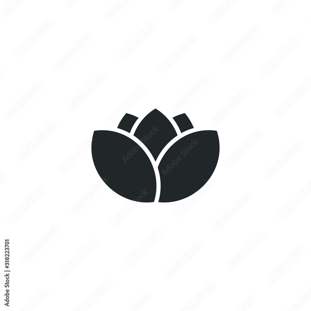 Poster Lotus icon template color editable. Harmony symbol vector sign isolated on white background illustration for graphic and web design.