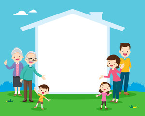 Obraz premium family and house icon for your text
