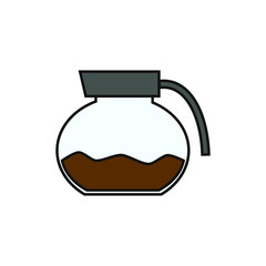 vector icon, glass jar shape with coffee