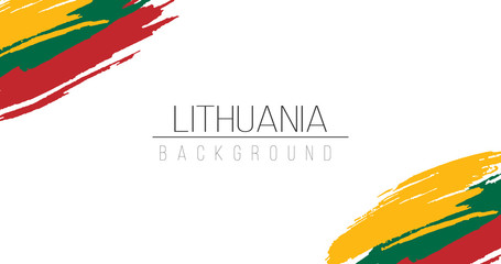 Lithuania flag brush style background with stripes. Stock vector illustration isolated on white background.