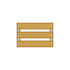 vector icon, wooden box shape