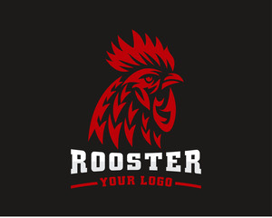 Head rooster illustration design, Chicken Head Logo Designs © kafian