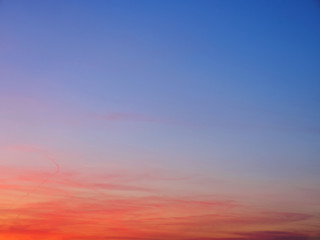 Clouds on a red sunset sky